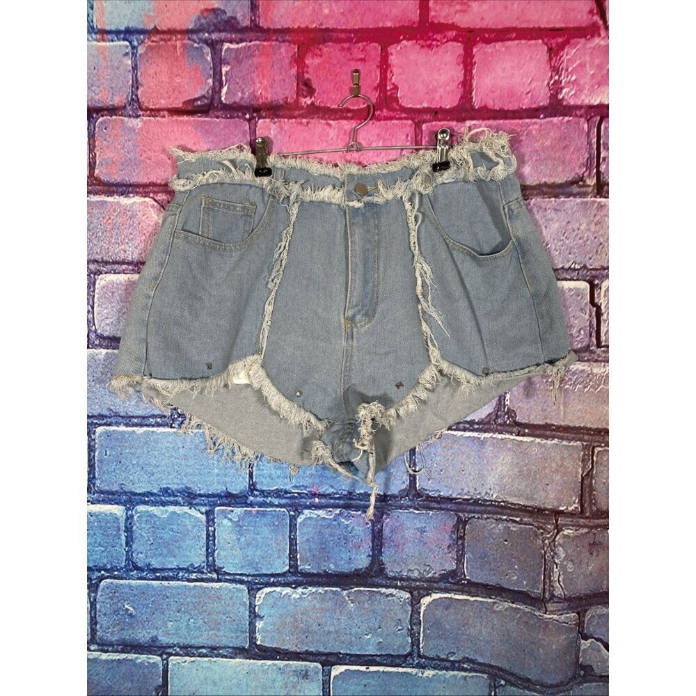 Jean Shorts Shein Woman Zero XL Distressed